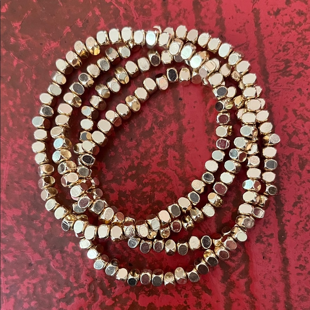 Stretch heavy Beaded 4 Bracelet Set
